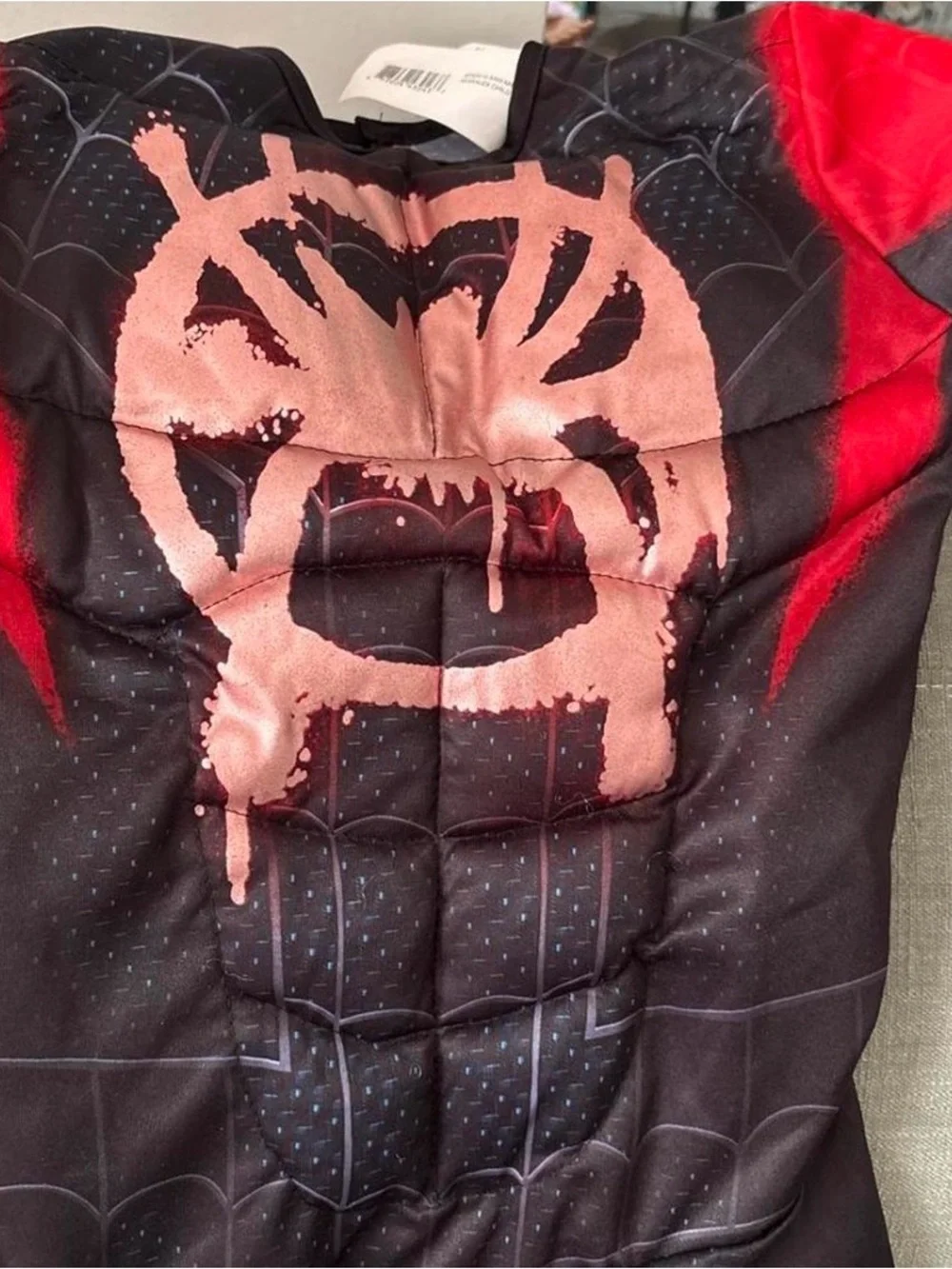 Marvel Kids Black and Red Spider Venom Puffer Costume Jacket